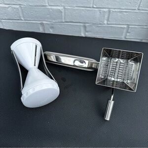 Kitchen Tools Stainless Steel Cheese/Herb Grater & White Veggeti Spiral slicer